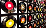 Samling med vinylskivor