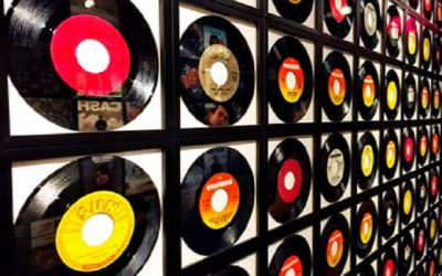 Samling med vinylskivor