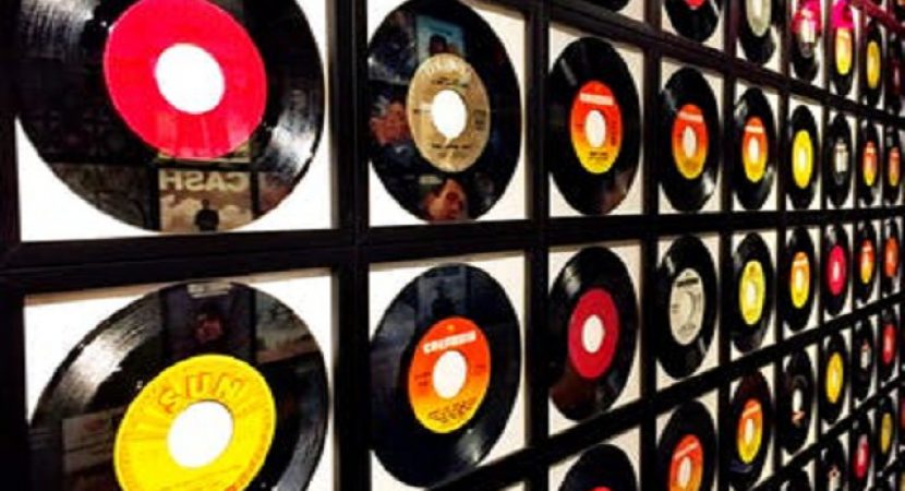 Samling med vinylskivor