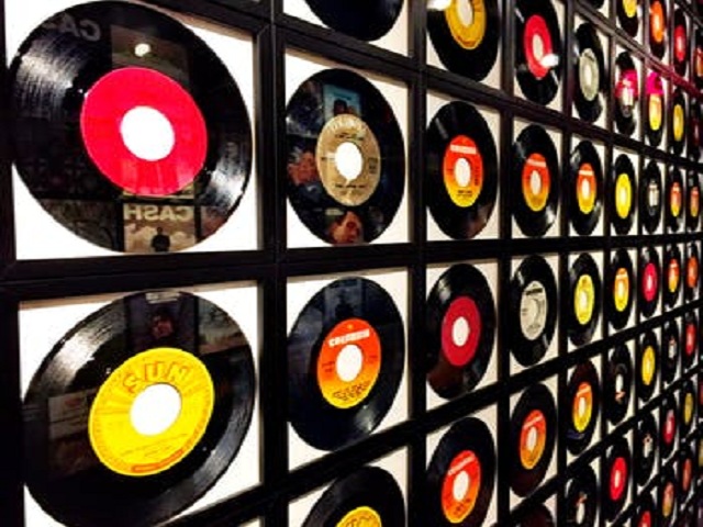 Samling med vinylskivor